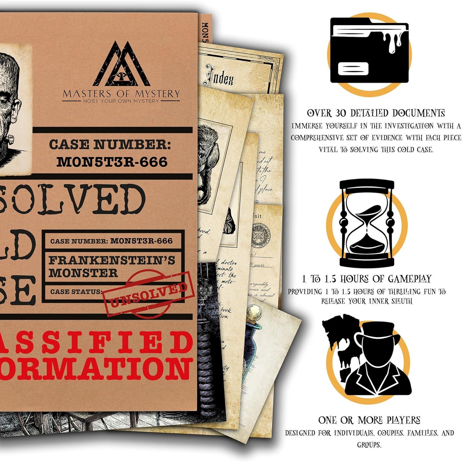 imageHalloween Unsolved Cold Case File  Find Frankensteins Brain  Murder Mystery Game for 1 Players  2 Hour Board Game with 30 Clues  Perfect for Halloween Parties Date Night ampamp Mystery Lovers