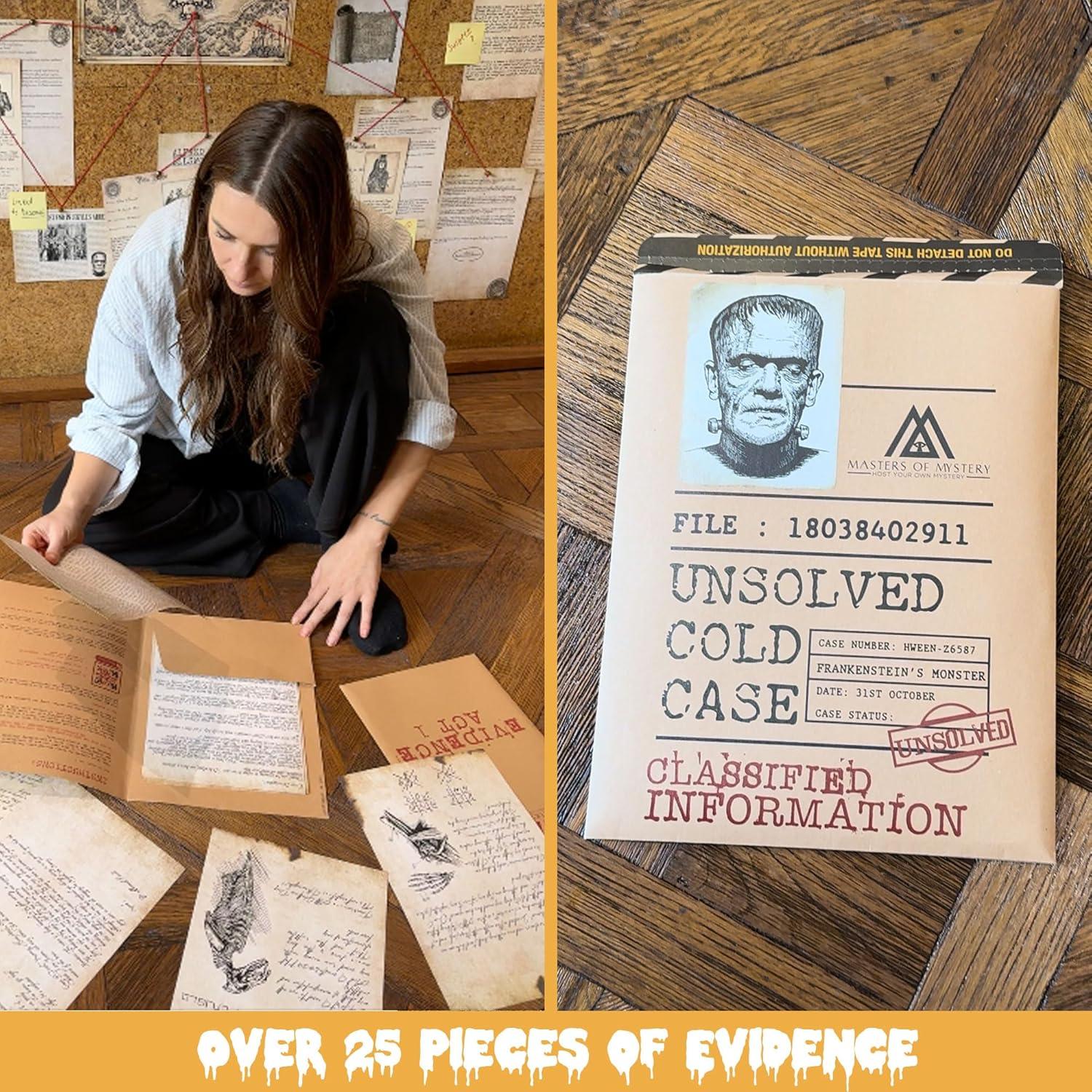 imageHalloween Unsolved Cold Case File  Find Frankensteins Brain  Murder Mystery Game for 1 Players  2 Hour Board Game with 30 Clues  Perfect for Halloween Parties Date Night ampamp Mystery Lovers