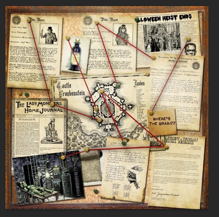imageHalloween Unsolved Cold Case File  Find Frankensteins Brain  Murder Mystery Game for 1 Players  2 Hour Board Game with 30 Clues  Perfect for Halloween Parties Date Night ampamp Mystery Lovers