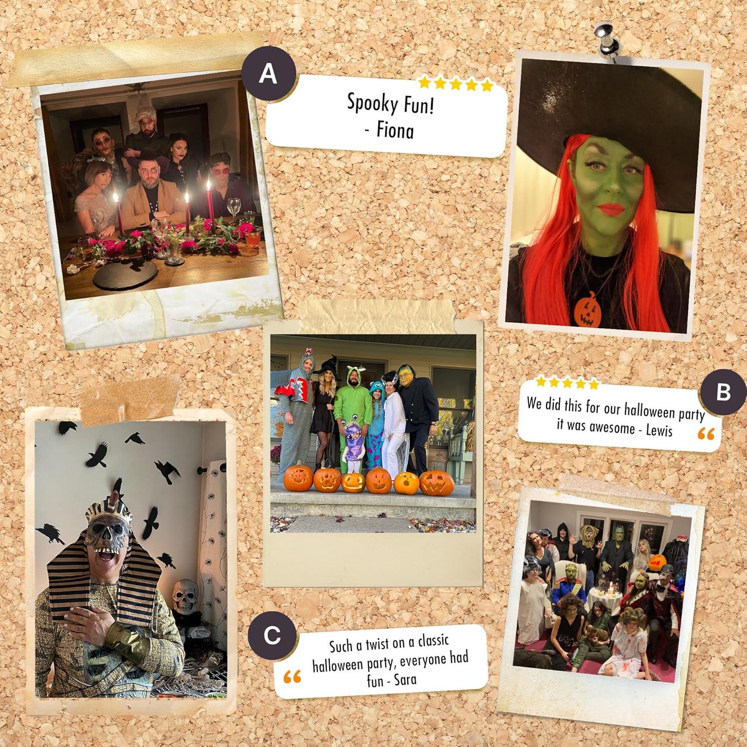 imageReplayable Haunted House Murder Mystery Dinner Party Game for Up to 20 Adults  Host A Halloween Dinner Party Game Night  Classic Monsters Fancy Dress Dinner PartyV2 English 420 Players