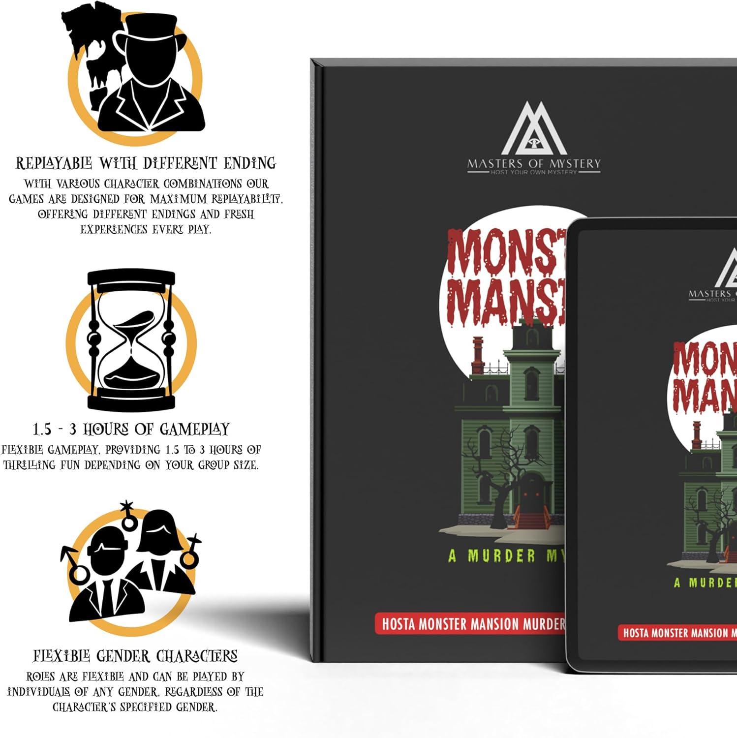 imageReplayable Haunted House Murder Mystery Dinner Party Game for Up to 20 Adults  Host A Halloween Dinner Party Game Night  Classic Monsters Fancy Dress Dinner PartyV2 English 420 Players