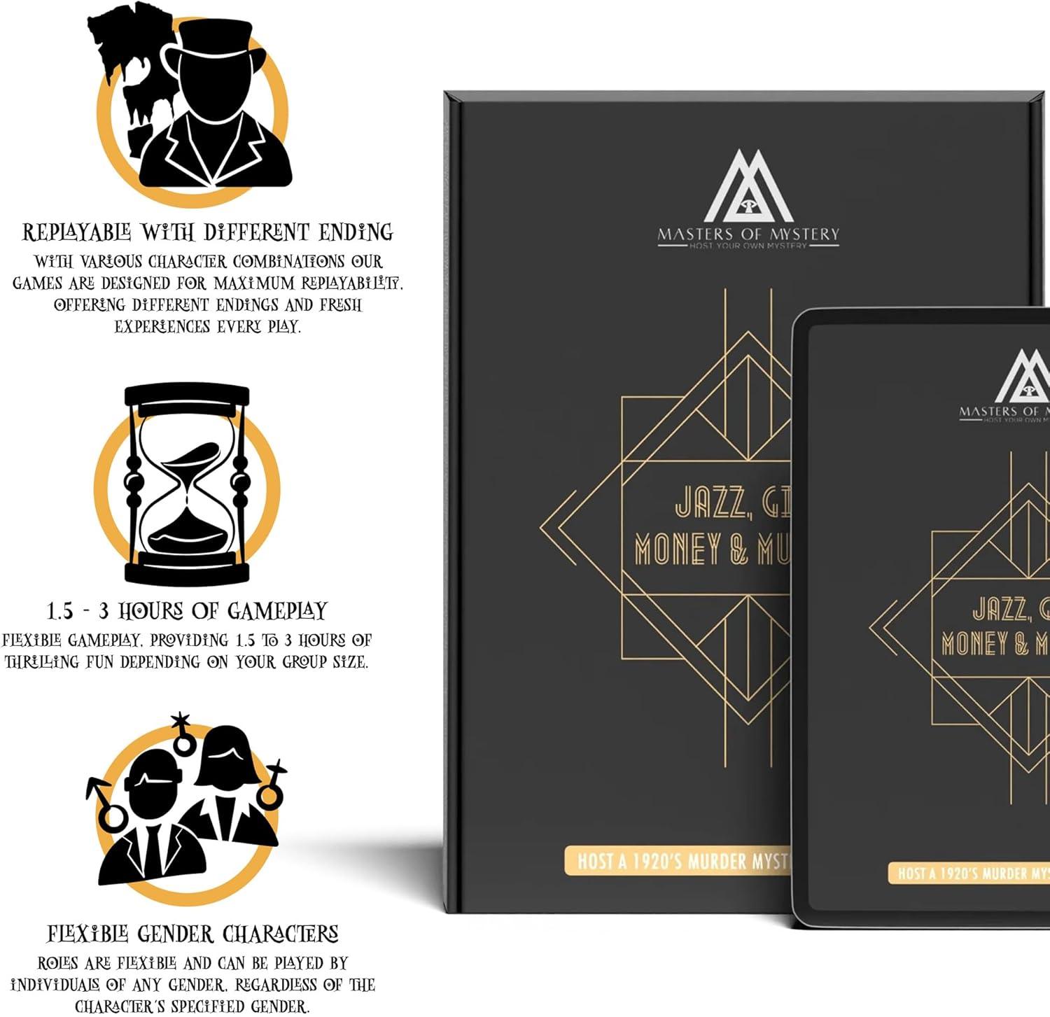 imageReplayable 1920s Murder Mystery Dinner Party Game for Up to 20 Adults  Host Your Own Dinner Party Game Night  1920s Speakeasy Gatsby Theme Medium English 420 Players