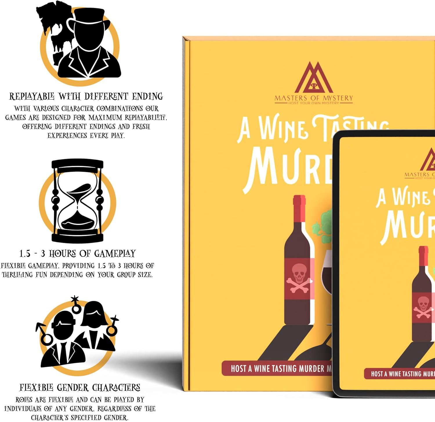 imageReplayable Wine Tasting Murder Mystery Dinner Party Game for Up to 20 Adults  Host Your Own WineThemed Game Night  Immersive Mystery Experience  Medium English 420 Players