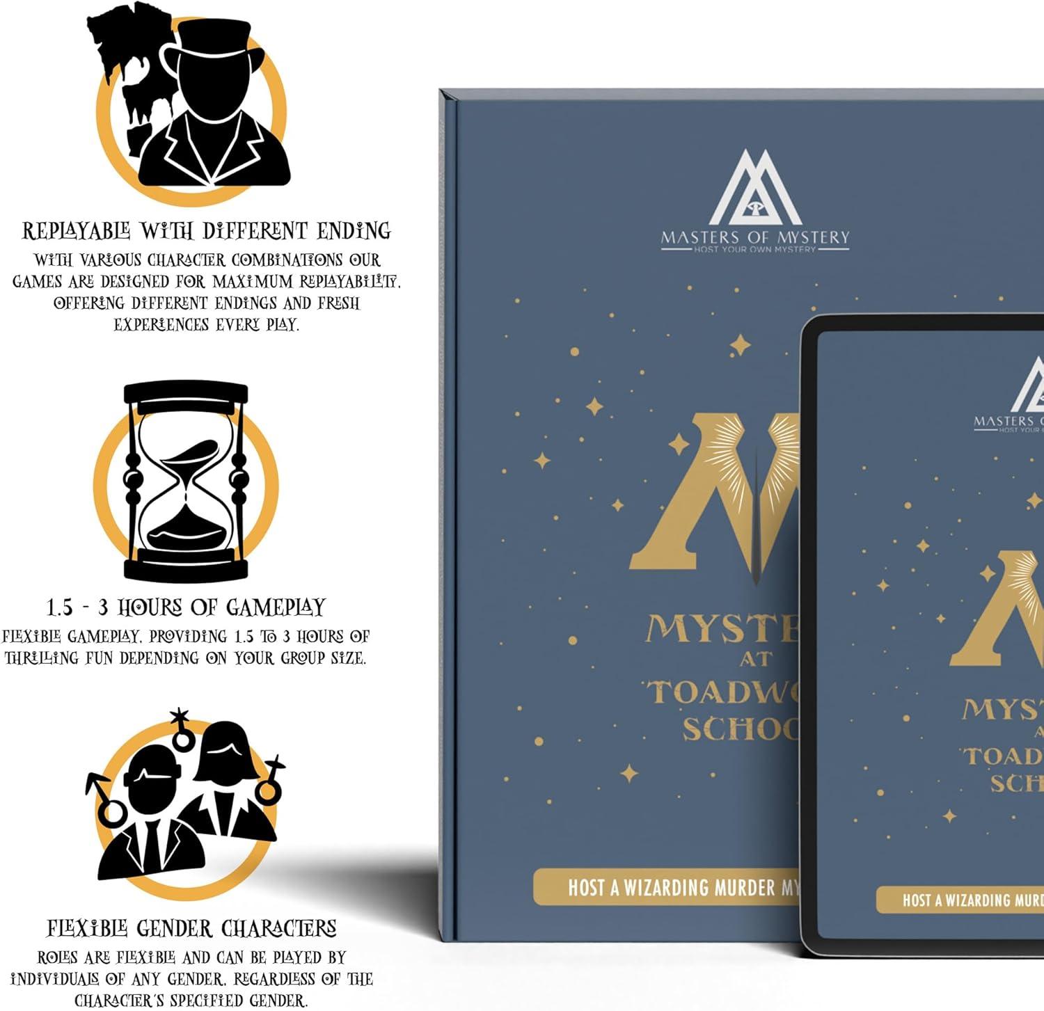 imageReplayable Wizarding Murder Mystery Dinner Party Game for Up to 20 Adults  Host Your Own Dinner Party Game Night  Witches ampamp Wizards Theme Medium English 420 Players
